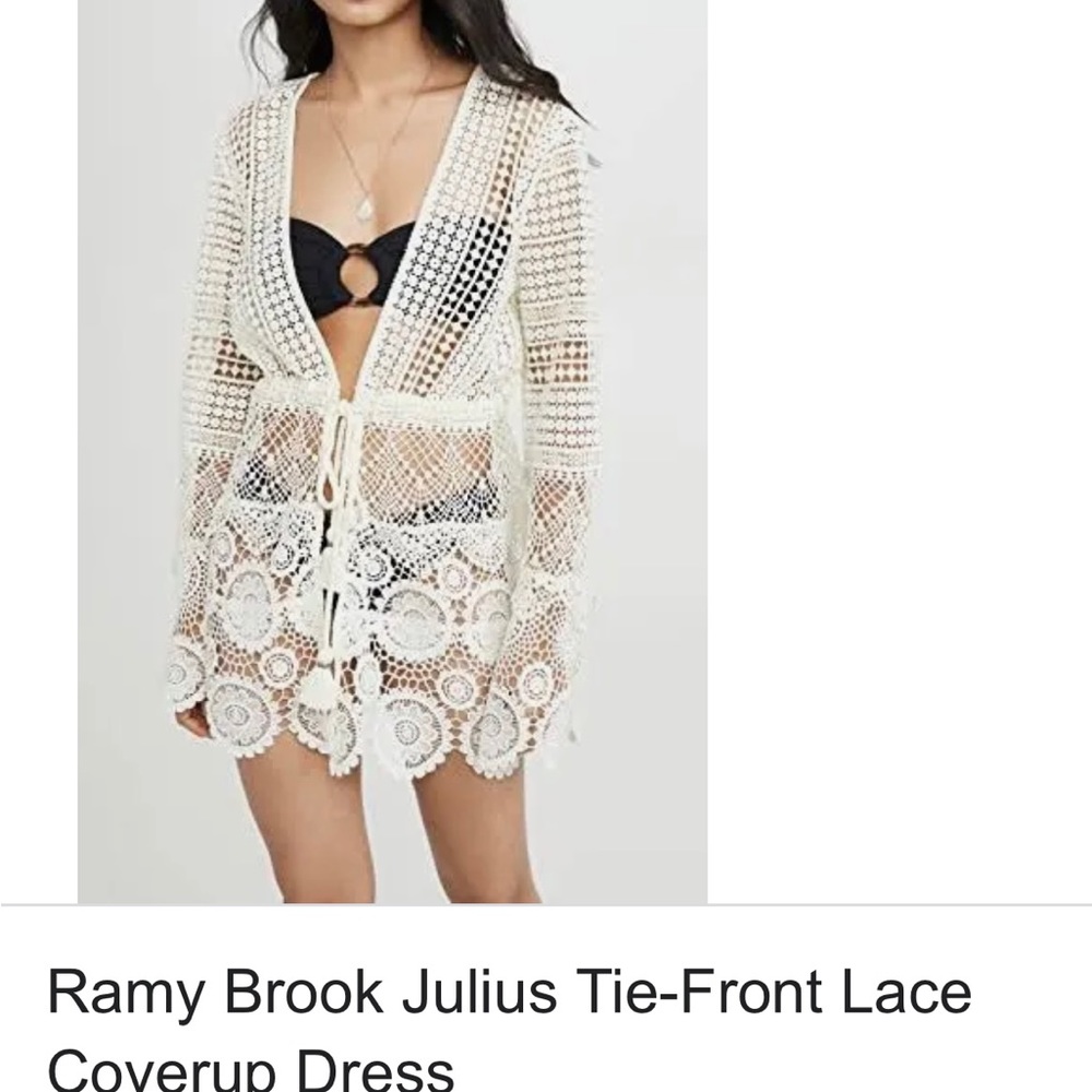 Ramy Brook Julius tie front lace coverup XS